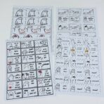 مجموعة ورقات قصاصات ايموجي كيوت ردة فعل درجات الامتحانات بدون قص،  4 ورقات 75 قصاصة