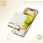 باور بنك Mini قوة 10000 محمول مع كابل ايفون موكسوم لون بيج - 3 مداخل