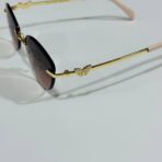 ⁦نظارة شمسية نسائية BVLGARI فراشة جانبية - تدرج بني بدون إطار مع حافظة حماية⁩ - الصورة ⁦2⁩