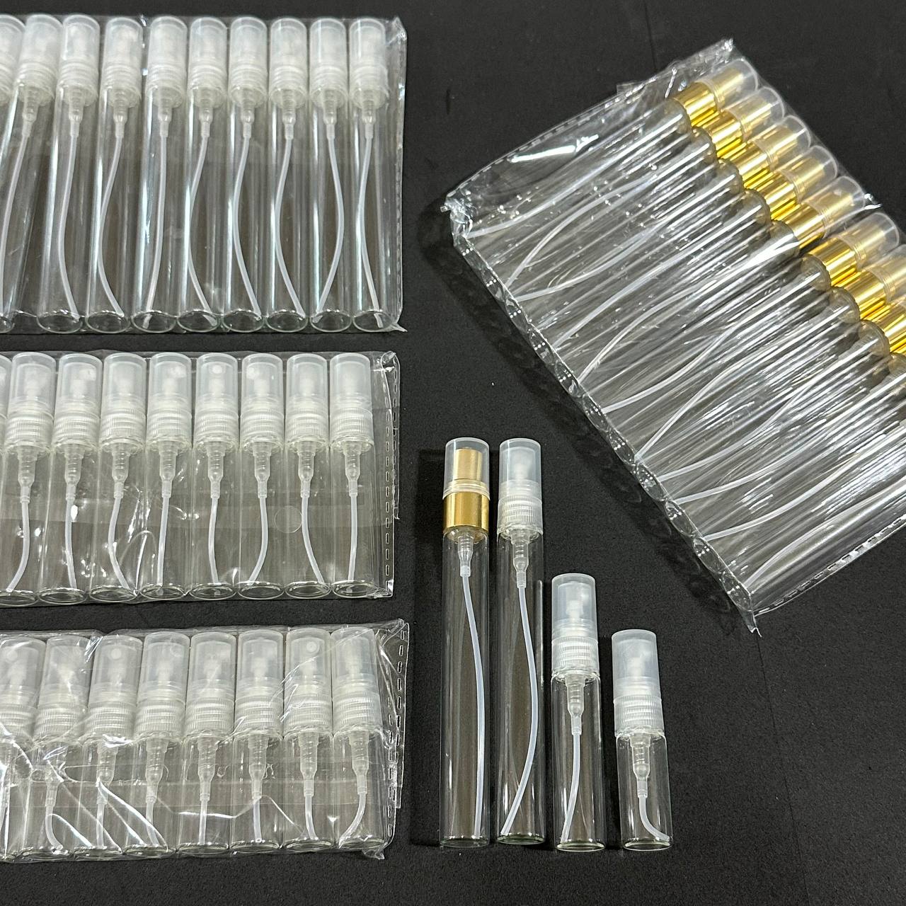 photo_4_2026-01-13_11-31-21 دستة 12 عبوة تقسيم عطور وتوزيعات مناسبات لون أبيض شفاف - ذهبي ، 3/5/10 مل - الصورة 1